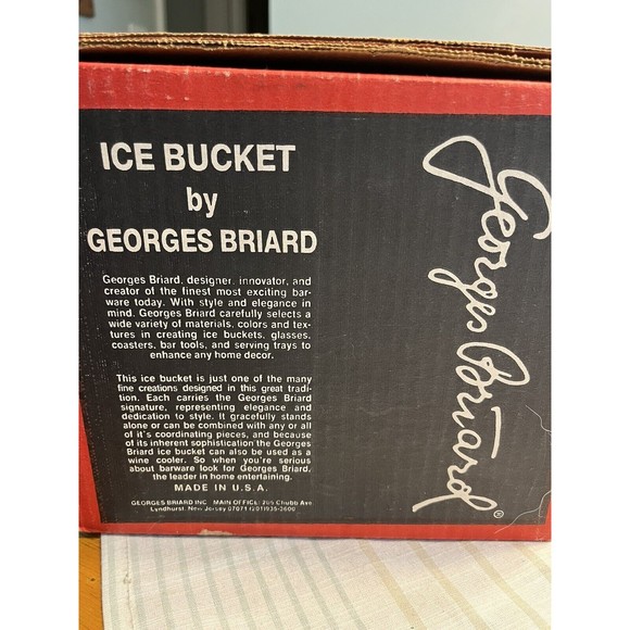 VTG Georges Briard Gold Ice Bucket Lucite Handle Lid Mid Century MCM Barware IOB - Picture 4 of 12